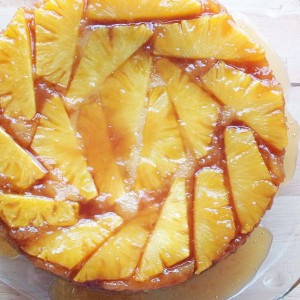 Pineapple Upside Down Cake, brought to you by BarefeetIntheKitchen.com.