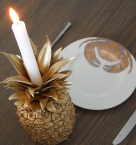 Pineapple candle holder for your Valentine's Day dinner