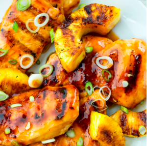 Grilled Pineapple Chicken to make for your Valentine's Day meal