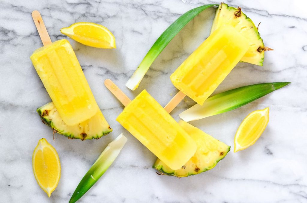 summer pineapple lemonade ice pops