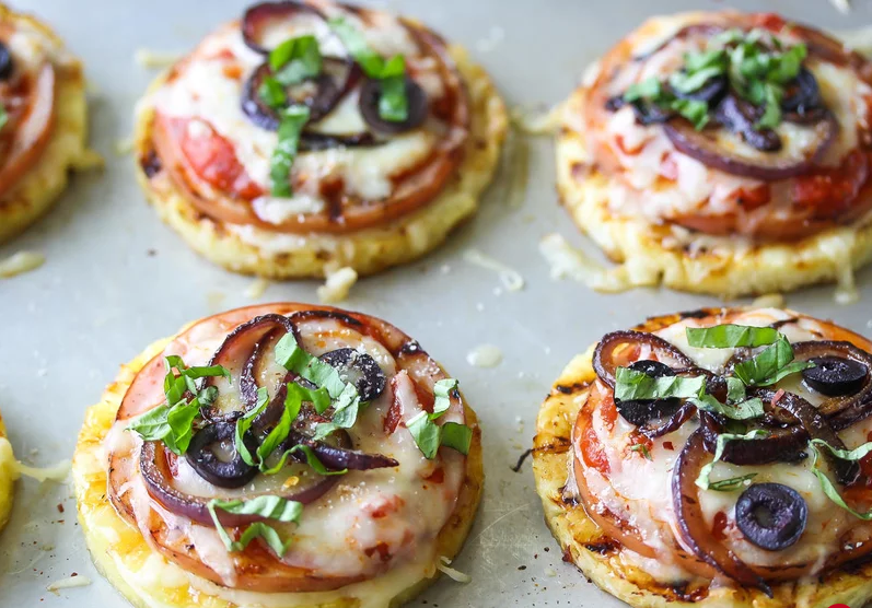 miniature pineapple pizza