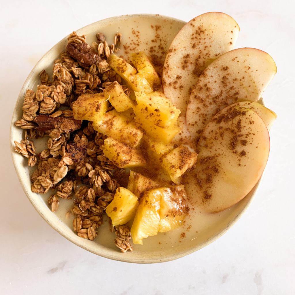 Healthy pineapple smoothie bowl