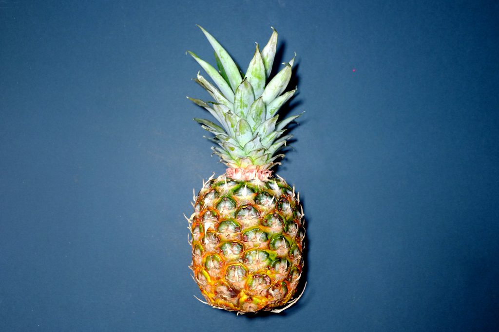 Pineapple on Blue Background