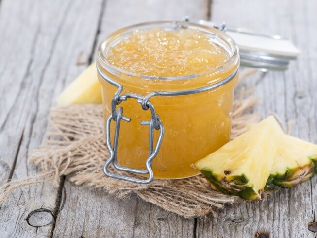 Pineapple jam in jar