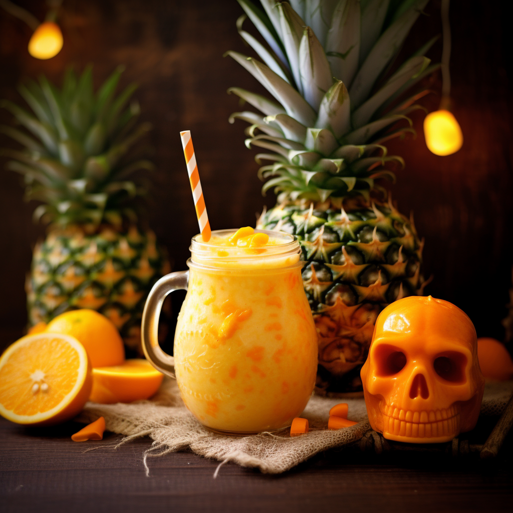 Orange pineapple Halloween smoothie