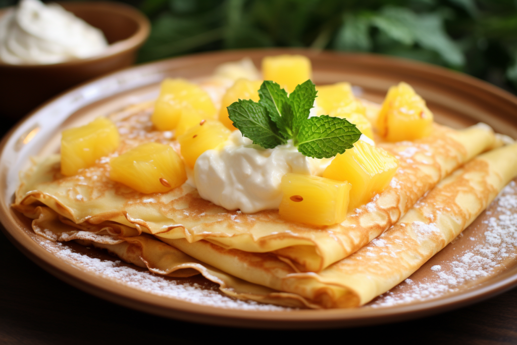 Pineapple crepes 