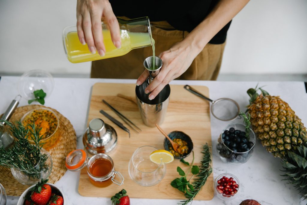 Mulled Pineapple Punch being made with pineapple