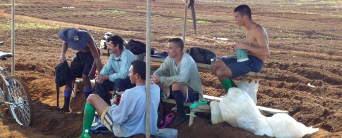 A little break during planting.